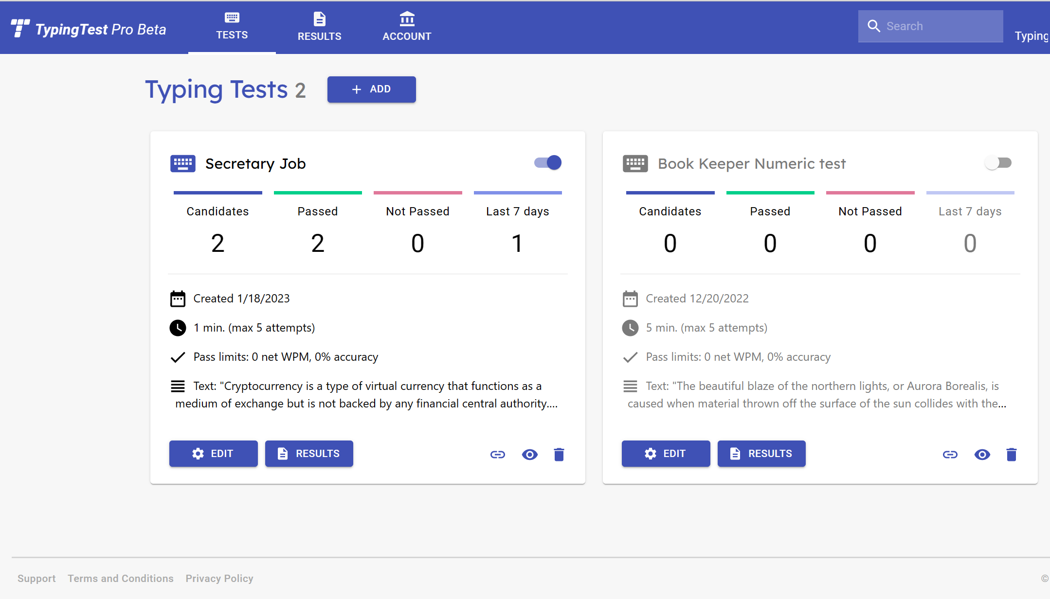 Manage Test